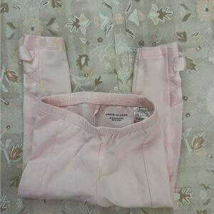 Janie and Jack Light Pink Girls Leggings with Ankle Bows (tried on)